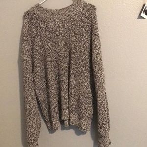Black and white stitched sweater